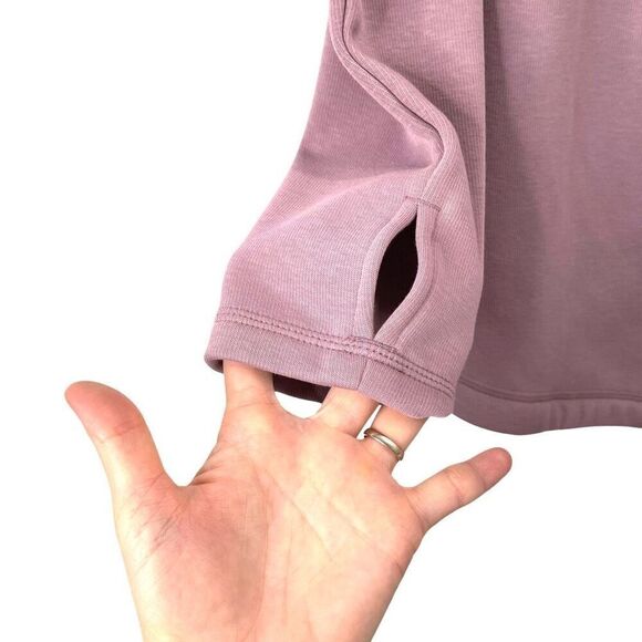 Athleta Cozy Karma asymmetrical pullover sweatshirt Size M mauve pink - Picture 8 of 10